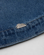 Chaqueta denim con bordado de conejo y moñito para bebé niña