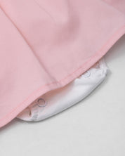 Vestido body en popelina con boleros y moño estampado en espalda para bebé niña