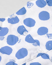 Vestido body con estampado de lunares azules y moñito rosa para bebé niña