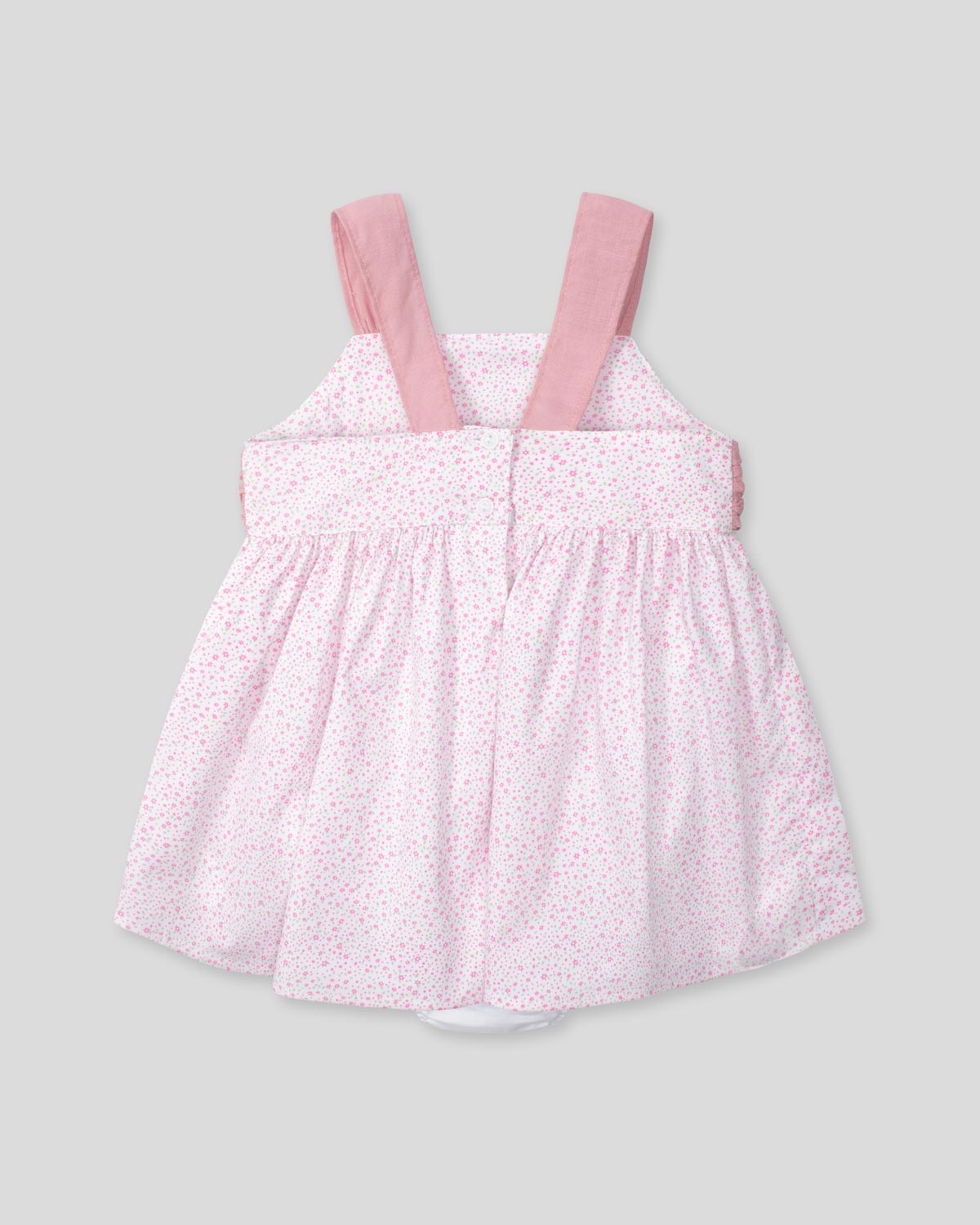 Vestido body de tiras estampado con moño rosa para bebé niña