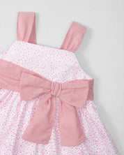 Vestido body de tiras estampado con moño rosa para bebé niña