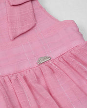 Vestido body rosado con moñitos en los hombros para bebé niña