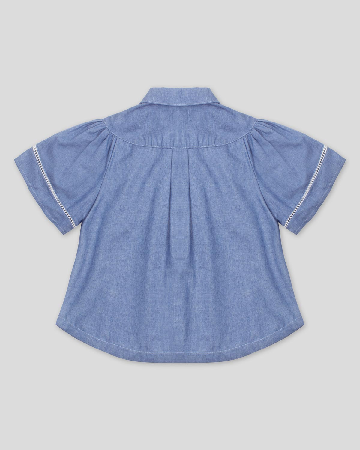 Blusa en chambray con botones para niña