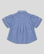 Blusa en chambray con botones para niña