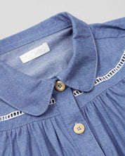 Blusa en chambray con botones para niña