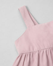 Blusa rosa pastel de tiras con moño en espalda para niña