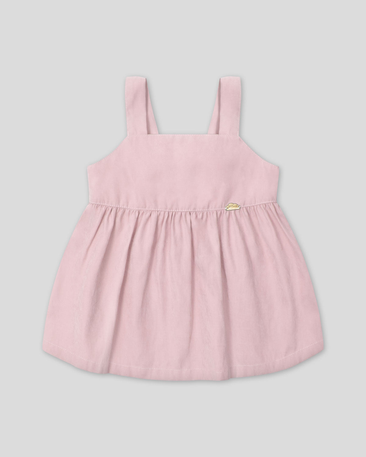 Blusa rosa pastel de tiras con moño en espalda para niña