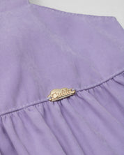 Blusa lila de tiras con moño en espalda para niña