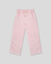 Pantalón rosa paperbag para niñas