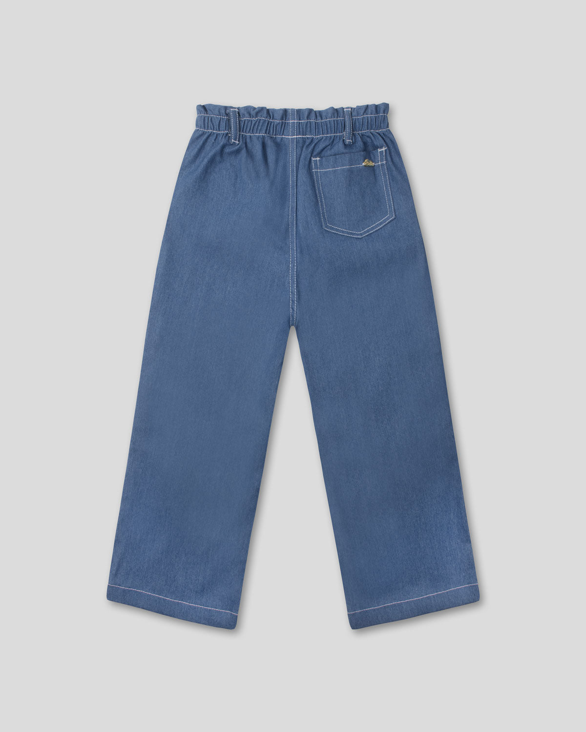 Pantalón azul paperbag para niña