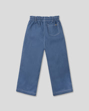 Pantalón azul paperbag para niña