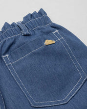 Pantalón azul paperbag para niña