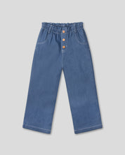 Pantalón azul paperbag para niña
