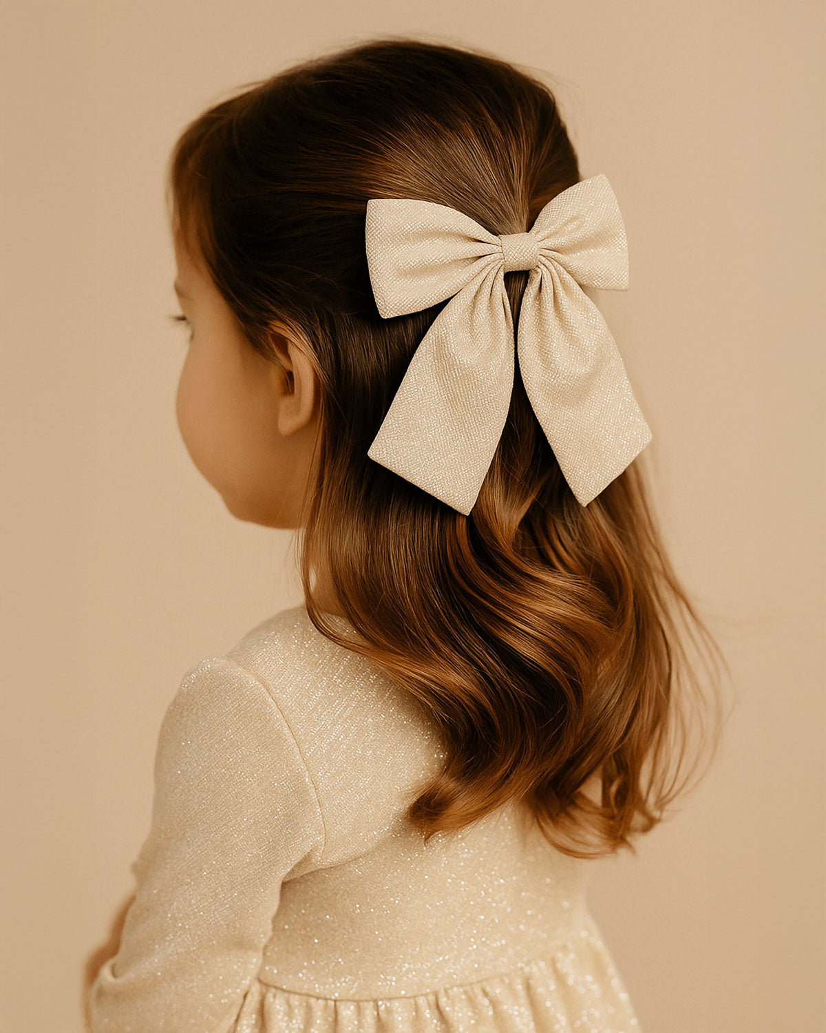 Moño pinza dorado para niña