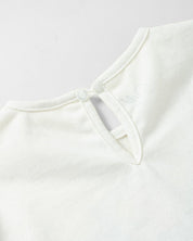 Camiseta sostenible con mangas bombacha y estampado de ballena para niña - Cielito