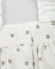 Vestido blanco con puntos verdes de tiras para niña - Cielito