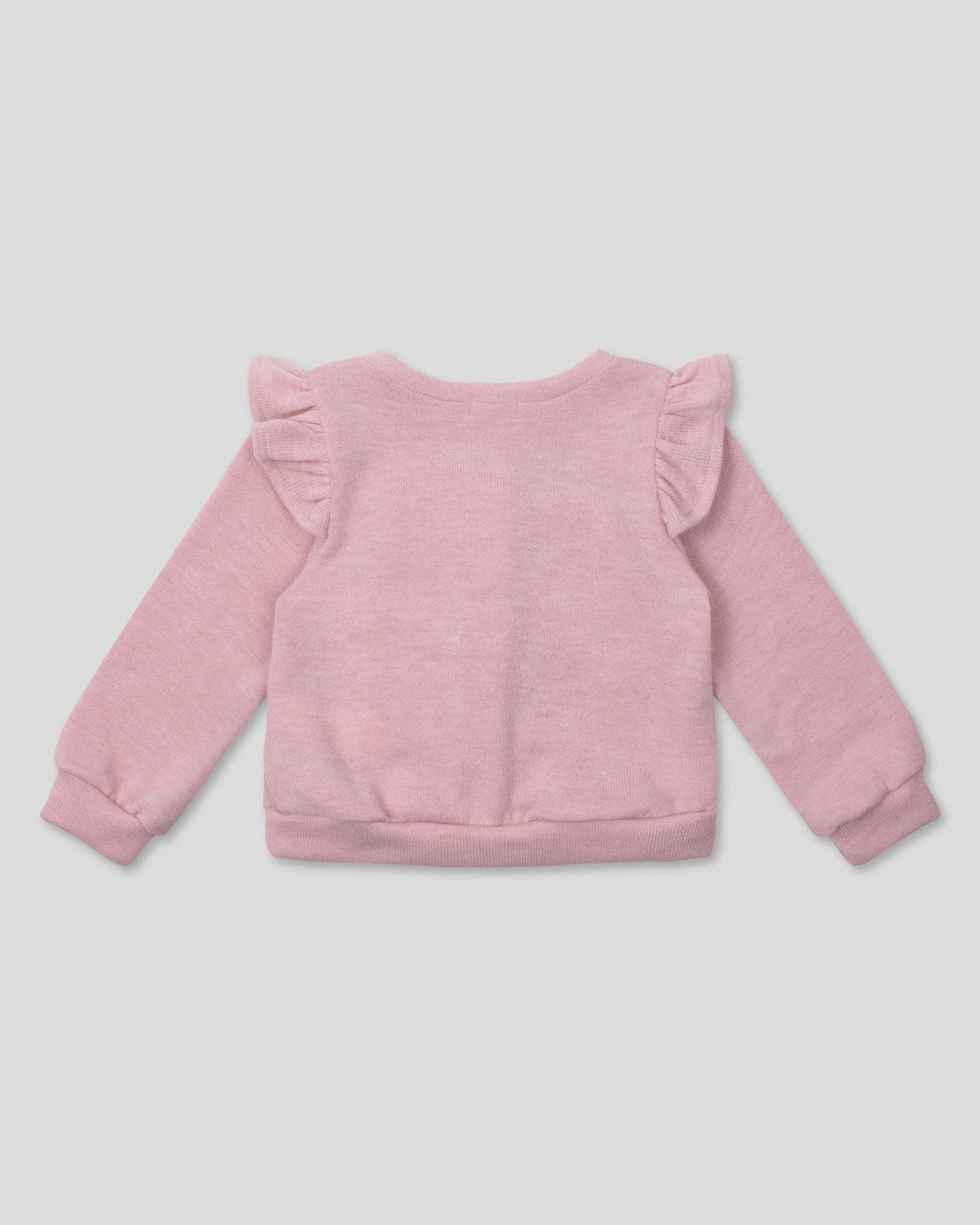 Saco rosado con boleritos en hombro y botones dorados para bebé niña
