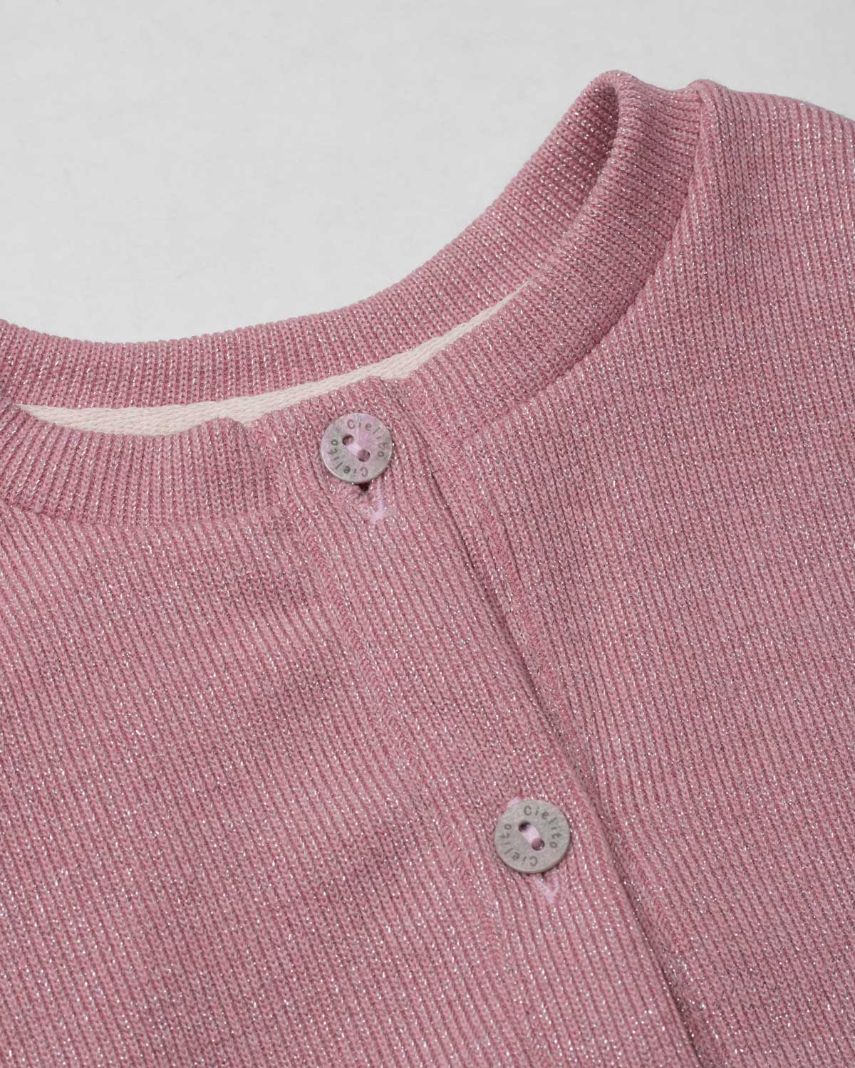 Saco palo de rosa con brillitos y bolero para bebé niña