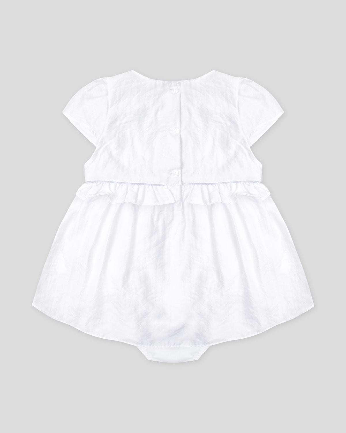 Vestido body blanco en tencel para bebé niña