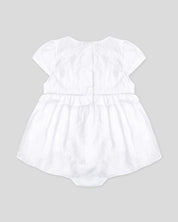 Vestido body blanco en tencel para bebé niña