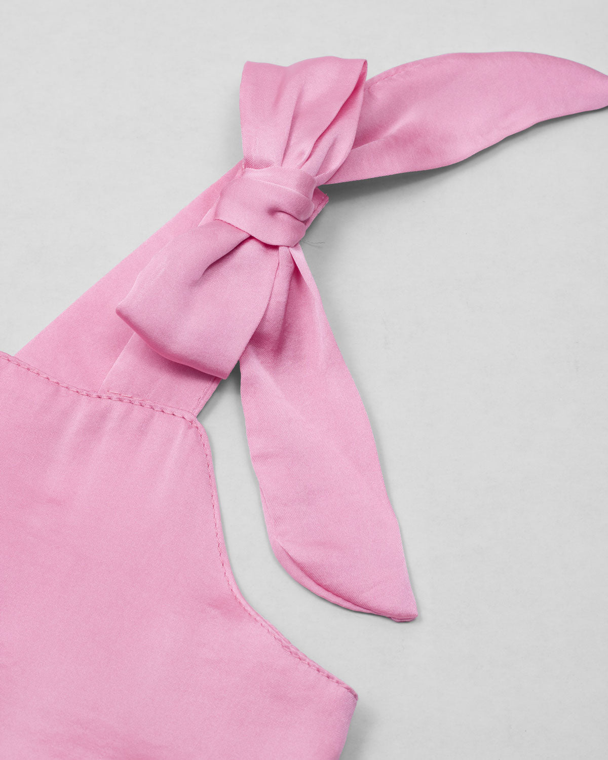 Vestido body rosa y blanco de tiras con moñitos para bebé niña