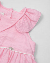 Vestido body rosado con conejito para bebé niña