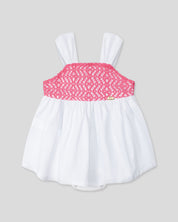 Vestido body blanco de tiras con textura tejida para bebé niña