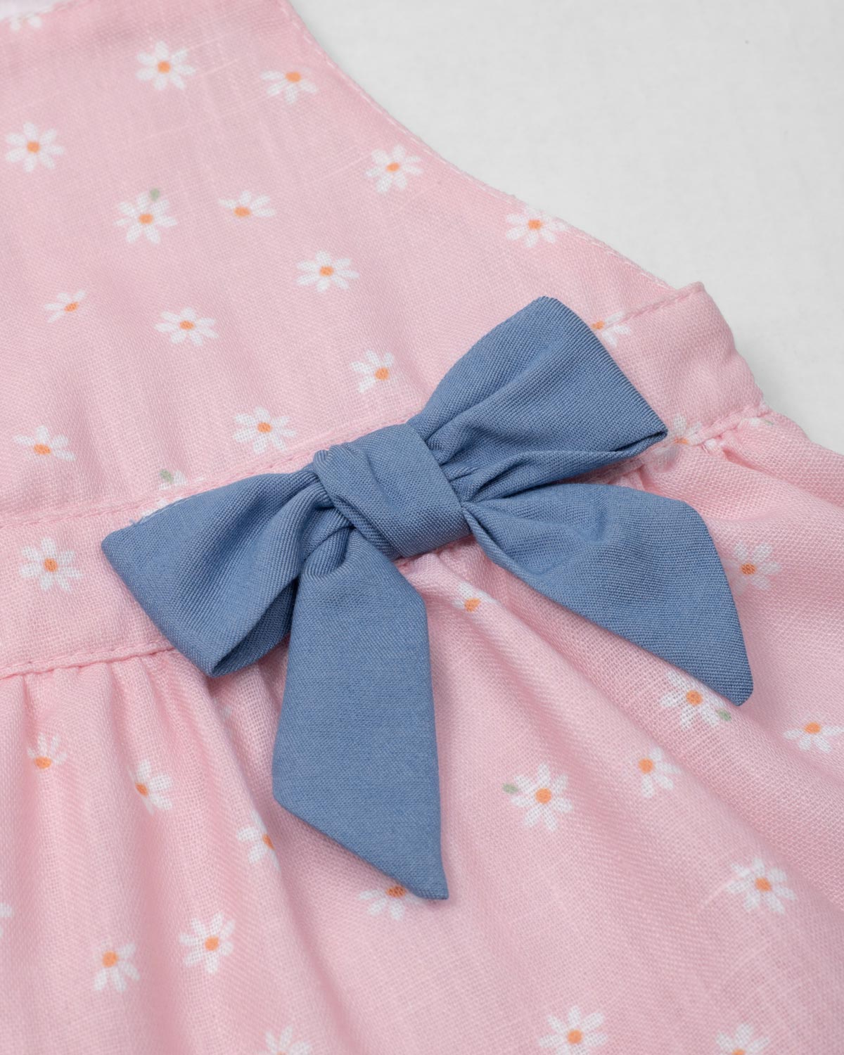 Vestido body rosa estampada de flores con boleros para bebé niña