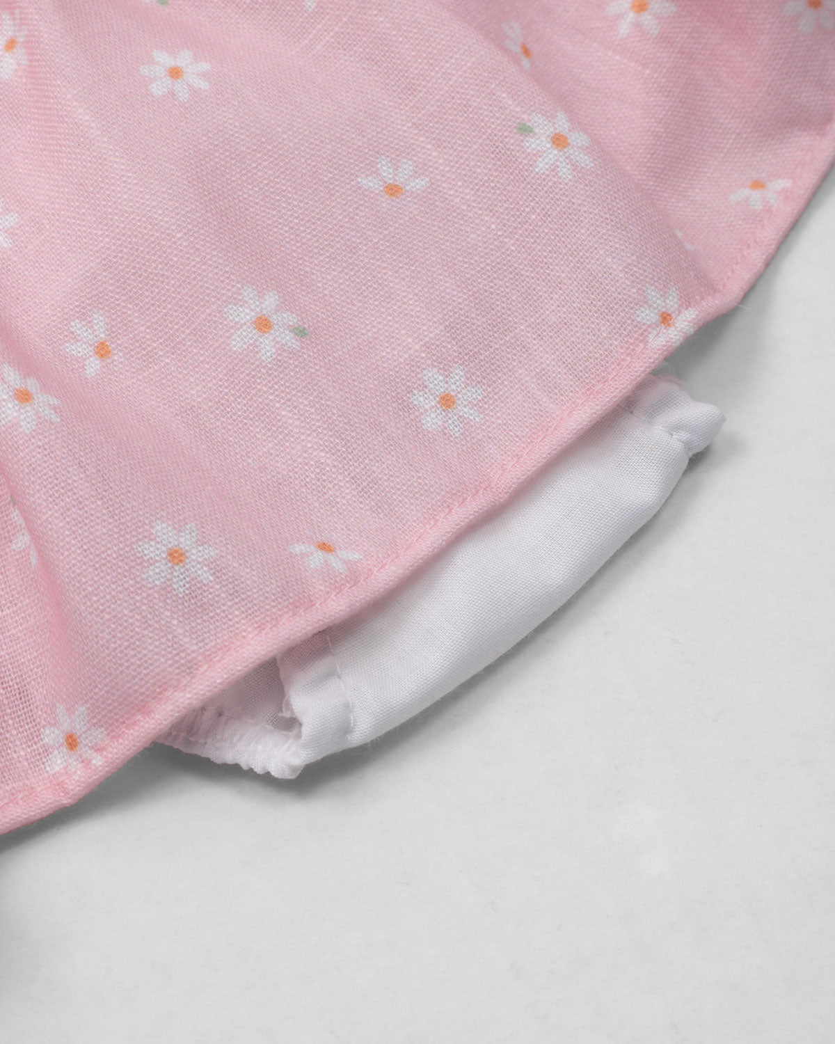 Vestido body rosa estampada de flores con boleros para bebé niña