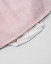 Vestido body rosa pastel con moño y brillos para bebé niña