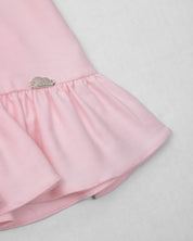 Vestido rosa de tiras con moñito para bebé niña