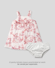 Vestido de tiras con tela bordada de flores para bebé niña