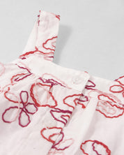 Vestido de tiras con tela bordada de flores para bebé niña