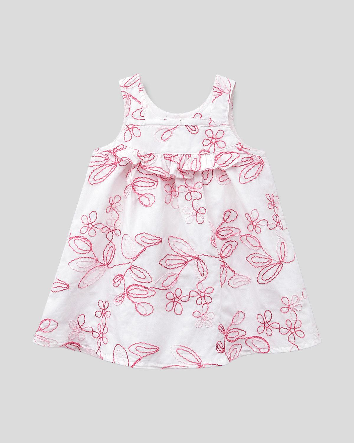 Vestido de tiras con tela bordada de flores para bebé niña