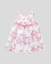 Vestido de tiras con tela bordada de flores para bebé niña
