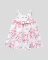 Vestido de tiras con tela bordada de flores para bebé niña