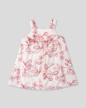 Vestido de tiras con tela bordada de flores para bebé niña