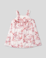 Vestido de tiras con tela bordada de flores para bebé niña
