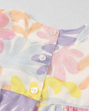 Vestido body estampado con moño lila para bebé niña
