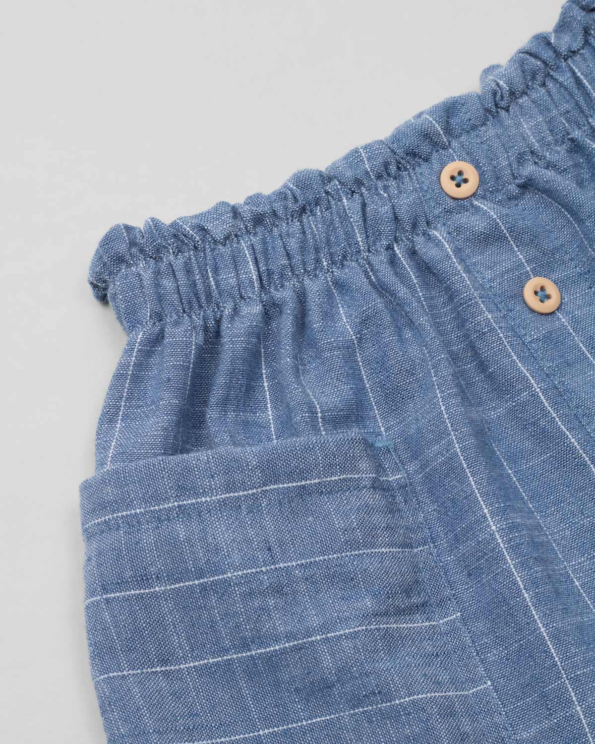 Conjunto blusa con boleros y short azul para niña