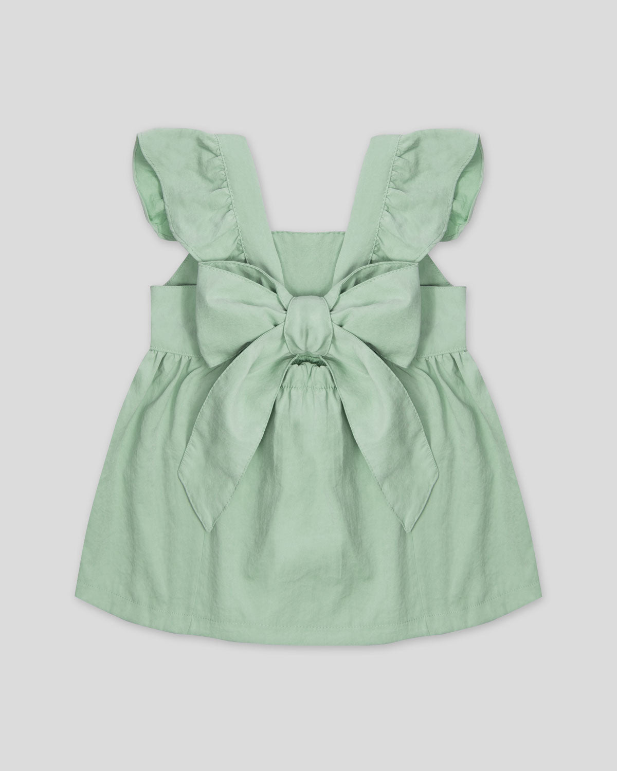 Blusa verde de tiras con boleros para niña