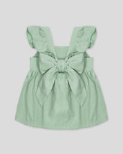 Blusa verde de tiras con boleros para niña