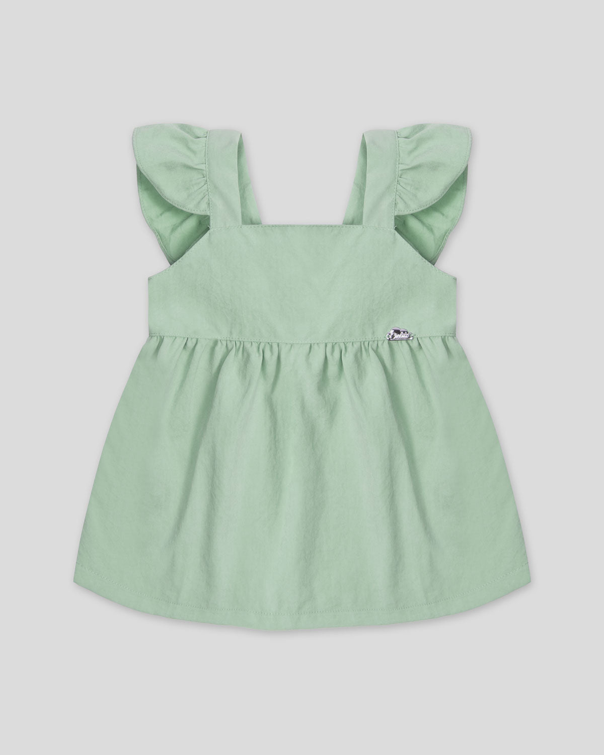 Blusa verde de tiras con boleros para niña