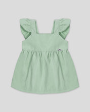 Blusa verde de tiras con boleros para niña