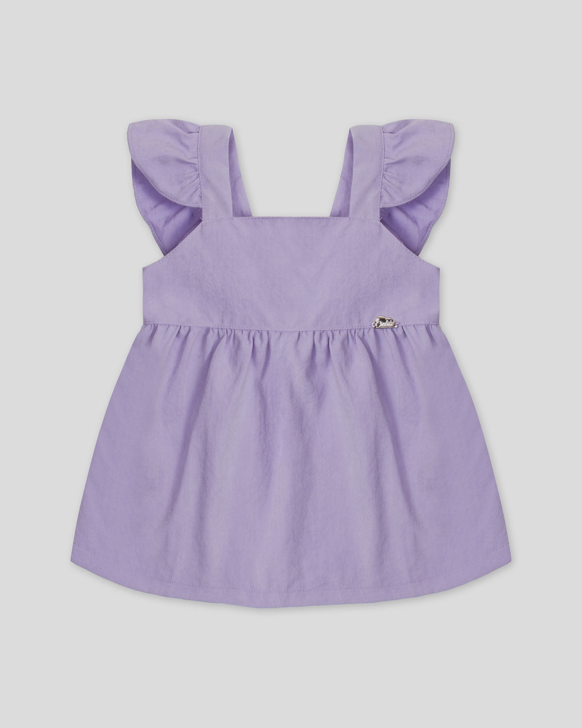 Blusa lila de tiras con boleros para niña