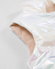 Chaleco blanco con botones para niña