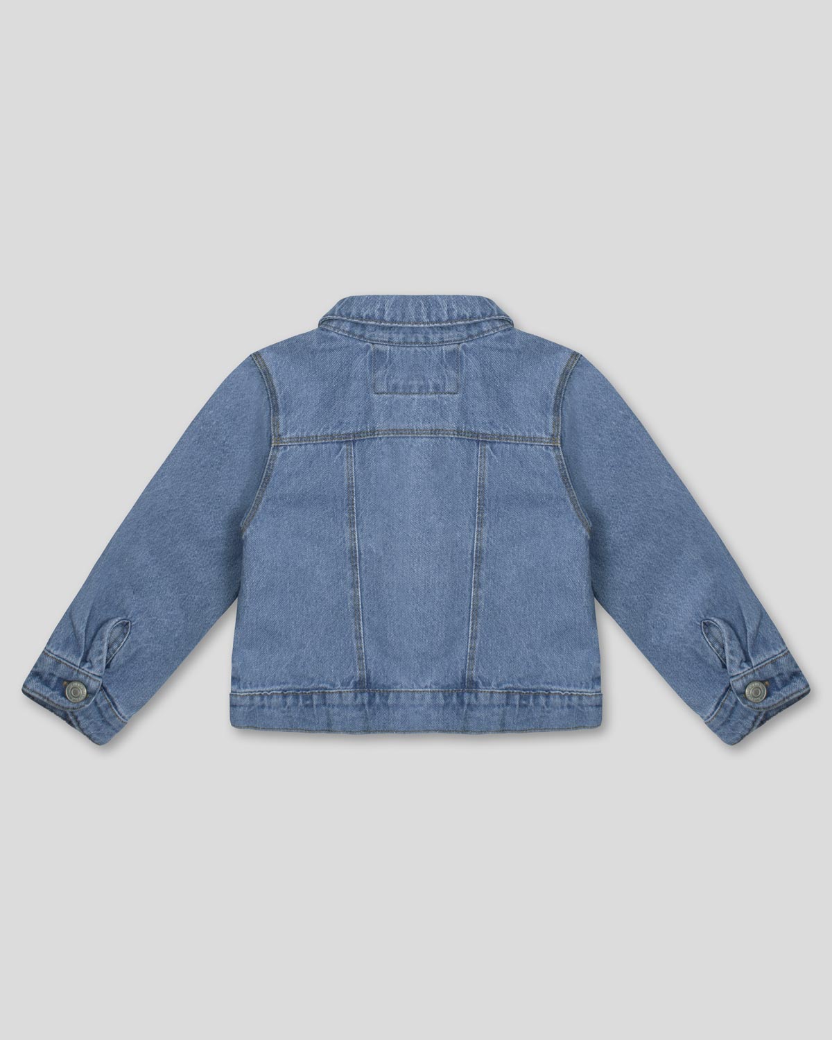 Chaqueta denim con detalle de flores bordadas para niña