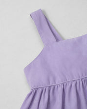 Blusa lila de tiras con moño en espalda para niña