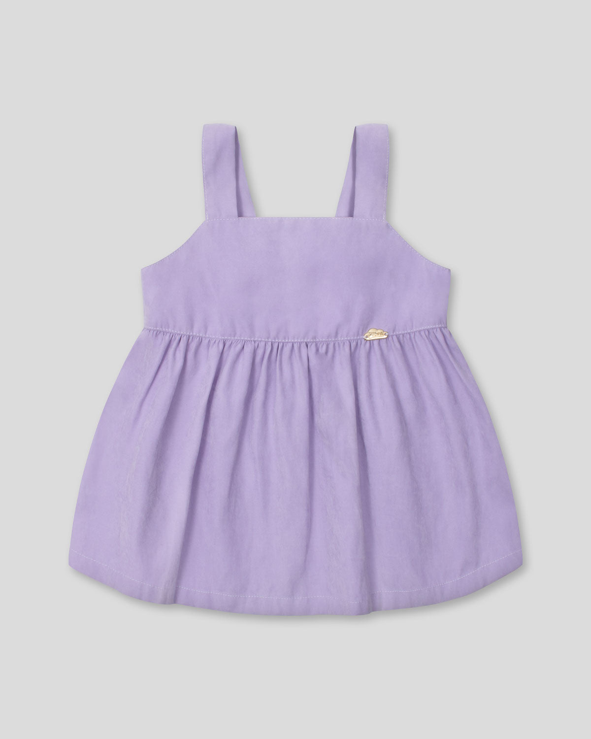 Blusa lila de tiras con moño en espalda para niña