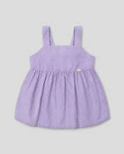Blusa lila de tiras con moño en espalda para niña